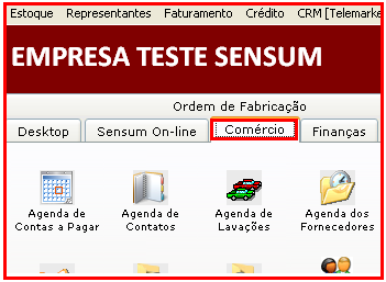 Como localizar os relatórios de faturamento de notas fiscais. Figura 1. Aba Comércio