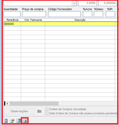 Como consultar compras por fornecedor e produto. Figura 3, Relatórios sobre Ordem de Compra.