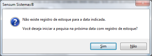 Como consultar a posição do estoque em uma data. Figura 4. Alerta Data