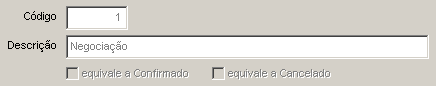 Status de Orçamento. Clique na pasta ao lado do campo Status.