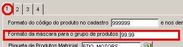 Grupo de Produtos. Dentro das Propriedades do produto, no campo Formato da máscara para o grupo de produtos, digite o formato da máscara usando o dígito nove…
