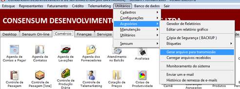Como funciona o módulo de Transmissão e Recepção de Arquivos. Figura 1. Acesso ao módulo Carregar arquivos para transmissão