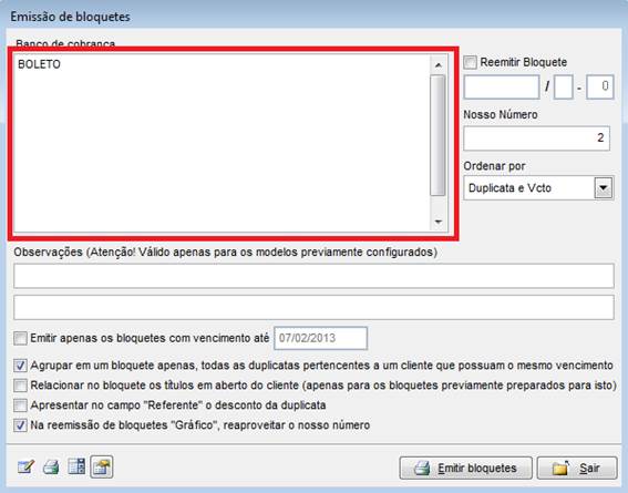 Como emitir um Boleto. Figura 1. Emissão de Boletos