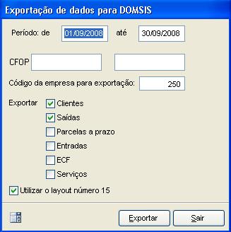 Exportação de dados para DOMSIS. Exportação de dados para DOMSIS. Área: Comércio / Exportação de Dados.Consulta/campos Exportação de Dados para DOMSIS Neste módulo serão exportados as notas fiscais de…