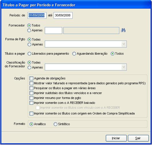 A Pagar por Fornecedor. A Pagar por Fornecedor. Área: Finanças / Relatórios / Menu - A Pagar.Consulta/campos A Pagar por Fornecedor - Relatório CONCEITO Seleciona os títulos a…