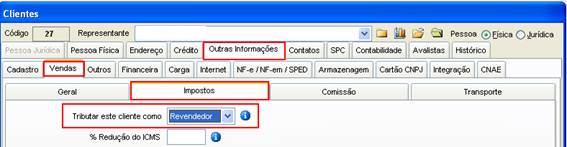 Como emitir uma Nota Fiscal Complementar de ICMS ST. Figura 2, Comércio, Clientes.