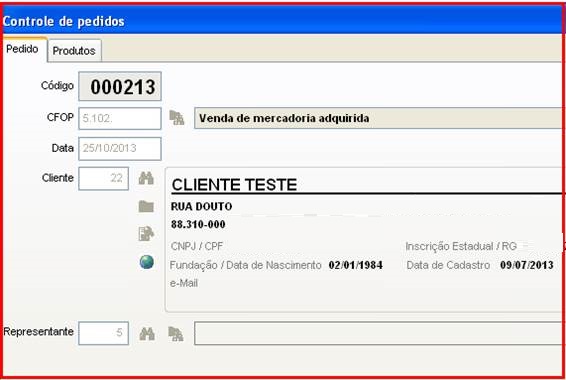 Como destacar outras despesas e frete. Figura 2. Tela Pricipal Controle de pedidos.