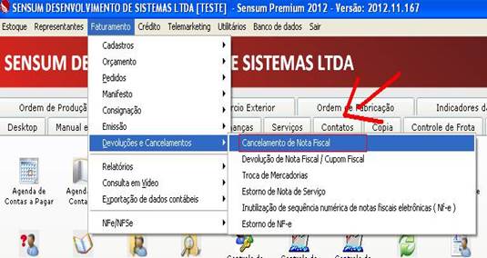 Como fazer o cancelamento de uma Nota Fiscal. Figura 2. Cancelamento de Nota Fiscal