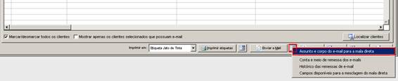 Como funciona o envio de mala direta. Figura 2. Mala Direta, Assunto e Corpo do E-mail.