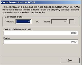 Como emitir uma Nota Fiscal Complementar de ICMS. Figura 2 - Local de preenchimento dos valores complementares