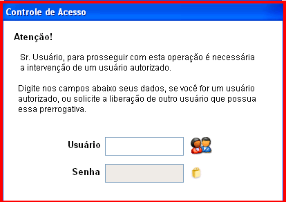 Como funciona o Bloqueio e Liberação de Crédito. Figura 2. Usuário e Senha