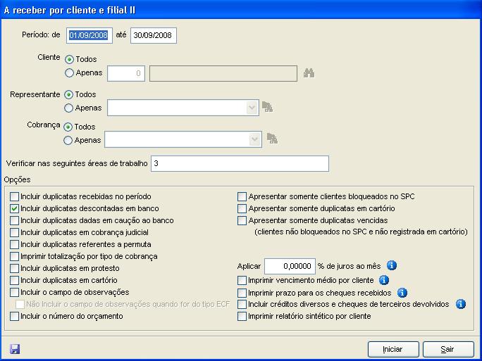 A receber por cliente e filial II. Imagem 2 da fonte.