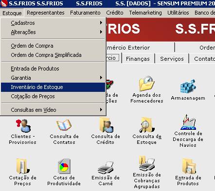 Como acessar o inventário de estoque. Imagem 1 da fonte.