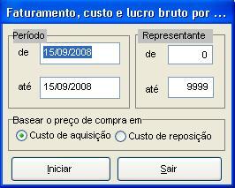Faturamento, Custo e Lucro Bruto por Representante. Imagem 1 da fonte.