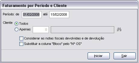 Faturamento por Período e Cliente. Imagem 1 da fonte.