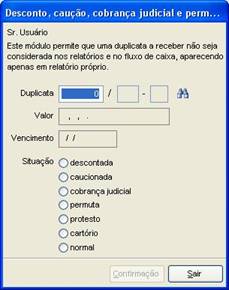 Desconto, caução, cobrança judicial e permuta de duplicatas. Imagem 1 da fonte.
