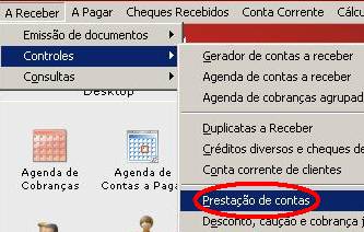 Prestação de Contas. Acesse o módulo através da aba Finanças.