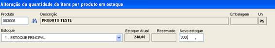 Alteração de Estoque. Figura 3. Alteração de estoque