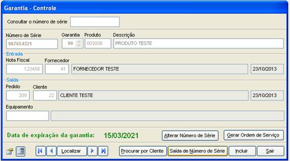 Como funciona o módulo de Controle de Garantia. Figura 3. Controle de Garantia.