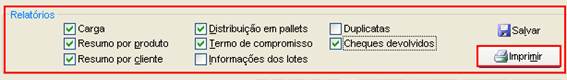 Como localizar os relatórios sobre as cargas. Figura 3, Relatórios de cargas personalizados.