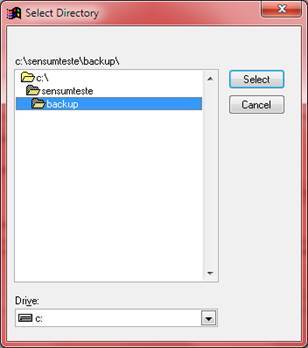Como fazer uma cópia de segurança do NXS. Figura 3. Caminho Backup