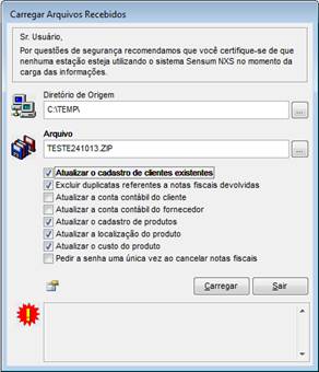 Como funciona o módulo de Transmissão e Recepção de Arquivos. Figura 4. Carregar arquivos recebidos