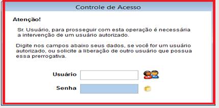 Como bloquear ou liberar o crédito de um cliente. Figura 4, Controle de acesso ao ícone bloqueio e liberação de crédito.
