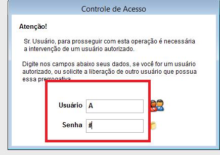 Como alterar ou reabrir uma OS, após o seu fechamento. Figura 5, Controle de Acesso.