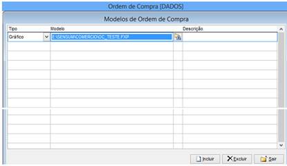 Como funciona o módulo de Ordem de Compra. Figura 4 - Cadastro de Modelos