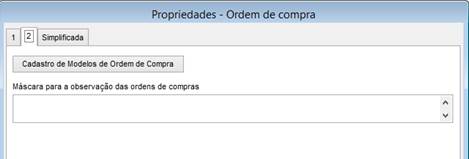 Como funciona o módulo de Ordem de Compra. Figura 5 - Máscara para Observação