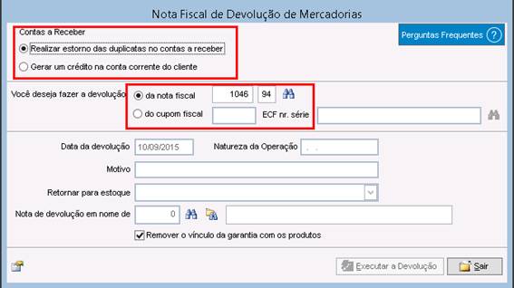 Como fazer uma nota fiscal de devolução do cliente para a empresa. Figura 3. Nota Fiscal de Devolução de Mercadorias