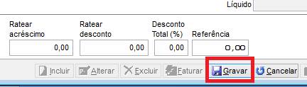 Como gerar um pedido e faturá-lo. Figura 6, Gravar as informações da aba Produtos.