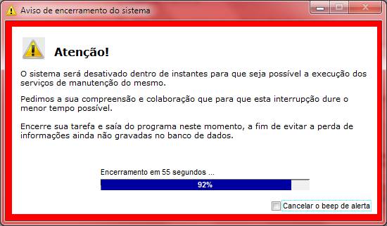Como fazer uma cópia de segurança do NXS. Figura 6. Encerramento do sistema