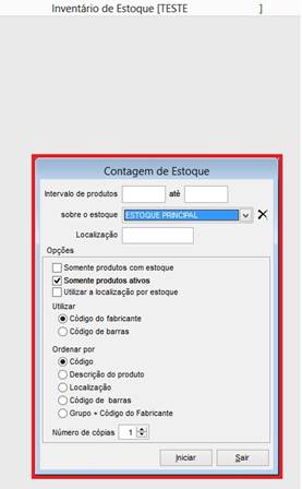 Como fazer um Inventário de Estoque. Figura 8 – Relatório Contagem