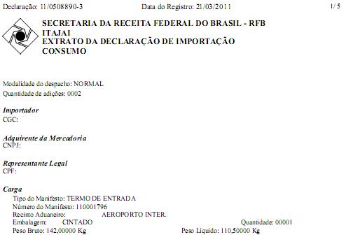 Como configurar a declaração de importação e suas adições. Figura 8. DI