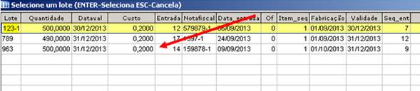 Como realizar o controle de produtos por Lote. Figura 7. Entrada de NF com Lote