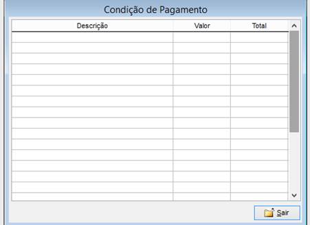 Como funciona o módulo de Orçamento. Figura 9 - Condições de Pagamentos