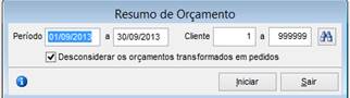 Como funciona o módulo de Orçamento. Figura 10 - Relatório Resumo de Orçamentos