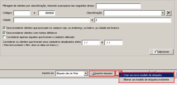 Como funciona o envio de mala direta. Figura 9. Criar modelo de etiquetas.