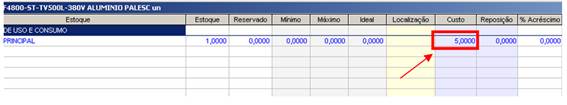 Como configurar o Custo por Estoque. Imagem 11 da fonte.