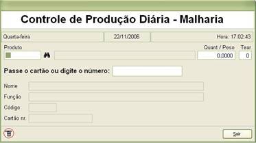 Controle de produção diária de malharia. Clique no botão “Outras opções”, localizado no canto inferior a esquerda do módulo.