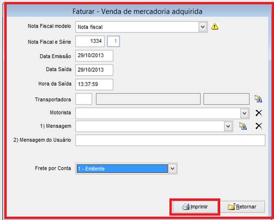 Como gerar um pedido e faturá-lo. Figura 12, faturar.