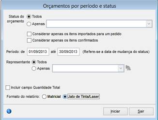 Como funciona o módulo de Orçamento. Figura 11 - Relatório por Período e Status (Negociação)