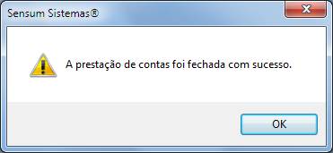 Como importar o arquivo de retorno bancário na Prestação de Contas. Figura 6. Prestação de contas Fechada