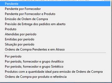 Como funciona o módulo de Ordem de Compra. Figura 19 - Relatórios