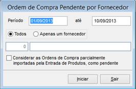 Como funciona o módulo de Ordem de Compra. Figura 20 - Ordem de Compra Pendente por Fornecedor