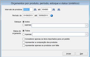 Como funciona o módulo de Orçamento. Figura 20 - Relatório de Produtos Orçados