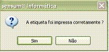 Controle de produção diária de malharia. Opções de Impressão - Enviar para a impressora (Selecionar impressora para Impressão da etiqueta);