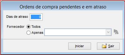 Como funciona o módulo de Ordem de Compra. Figura 27 - Ordens de compra pendentes e em atraso