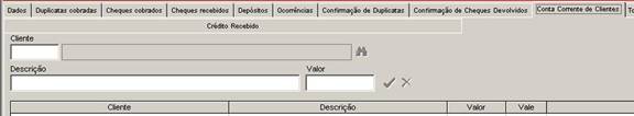 Prestação de Contas. Conta Corrente de Clientes